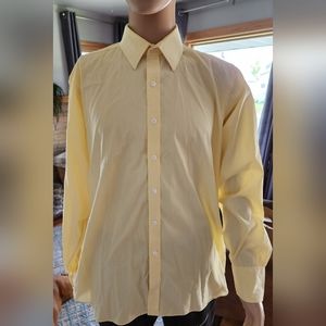 Turnbull & Asser Yellow Long Sleeve Button Down Dress Shirt